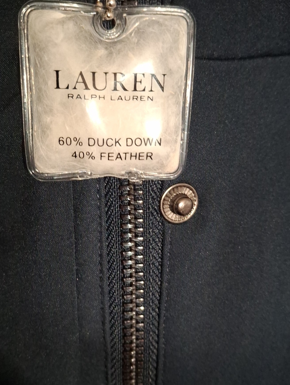 Ralph Lauren/ Navy Puffer Parka with Faux Fur Hood- W Sz Large - Picture 2 of 14